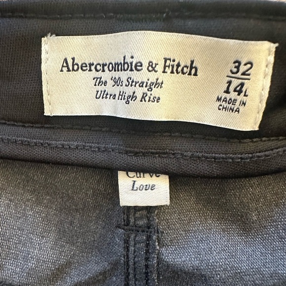 Abercrombie & Fitch Curve Love Vegan Leather 90s Straight Pant NWT - Picture 5 of 7